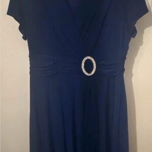 R&M Richards Navy Maxi Dress with Embellished Detail